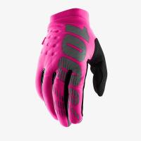 100% Мотоперчатки текстильные женские Brisker Neon/Pink/Black в Москве