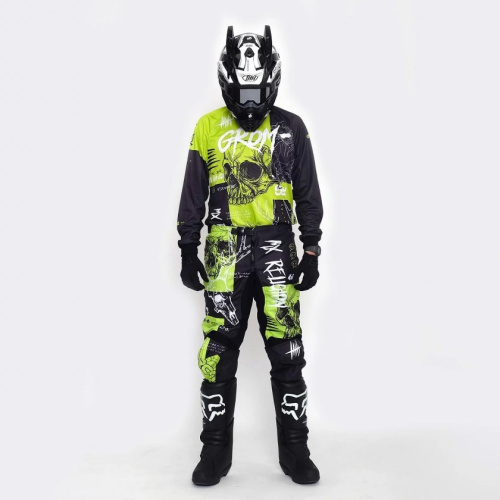 Grom Штаны кроссовые MX Religion lime в Москве